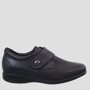 WHISPER XW - BLACK STRETCH LEATHER FLATS