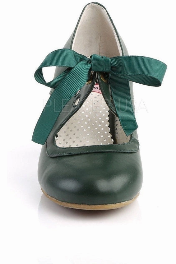 WIGGLE-32 Pump | Green Faux Leather