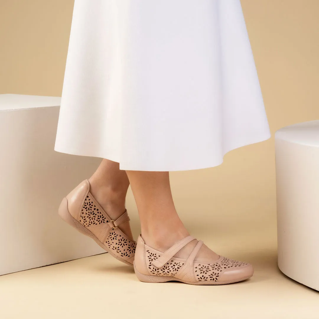 XODDIE W - ROSE LEATHER FLATS