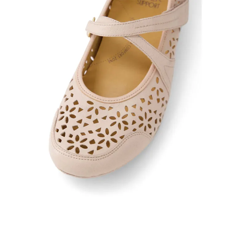 XODDIE W - ROSE LEATHER FLATS