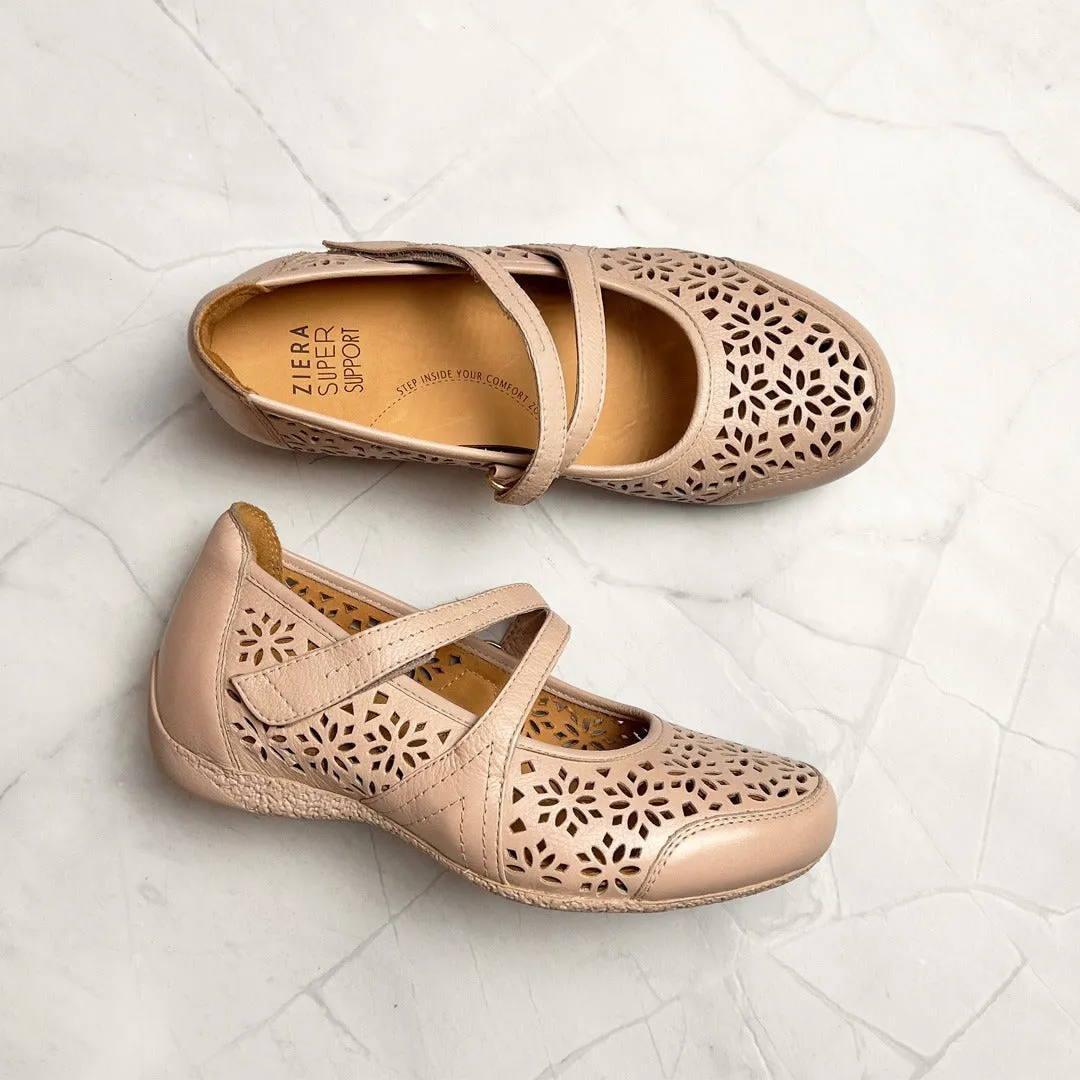 XODDIE W - ROSE LEATHER FLATS