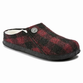 Zermatt Kids - Plaid Red Wool Felt Shearling||Zermatt pour enfants - Feutre de laine et fourrure cossais rouge